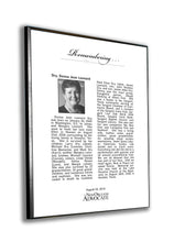The Advocate Obituary Plaque - 1/4"